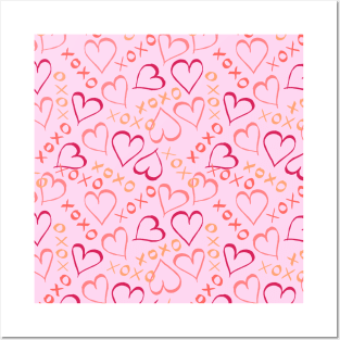 Love Hearts, XOXO - Pink Posters and Art